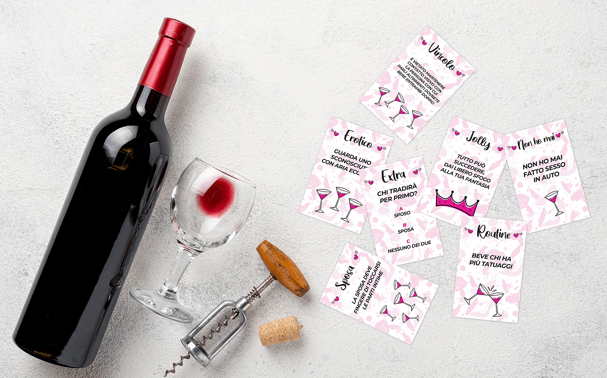Giochi Alcolici Addio al Nubilato - di Carte per Bere - Kit Team Bride to Be - Accessori Gadget Amiche della Sposa, 100 pz