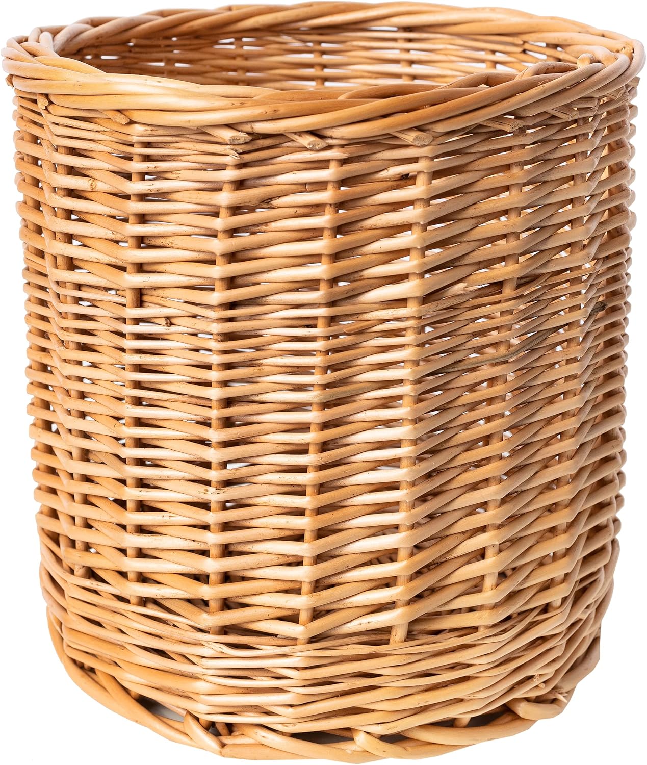 Creative Home Wicker Flower Pot with Wrap | 8.26 x 8.26 x 8.26in (+/- 0.78in) | Bright Brown Plant Pot Wicker Basket Storage | Hand-Woven Pot Cover Holder for Home Decor Garden Balcony | Natural Color