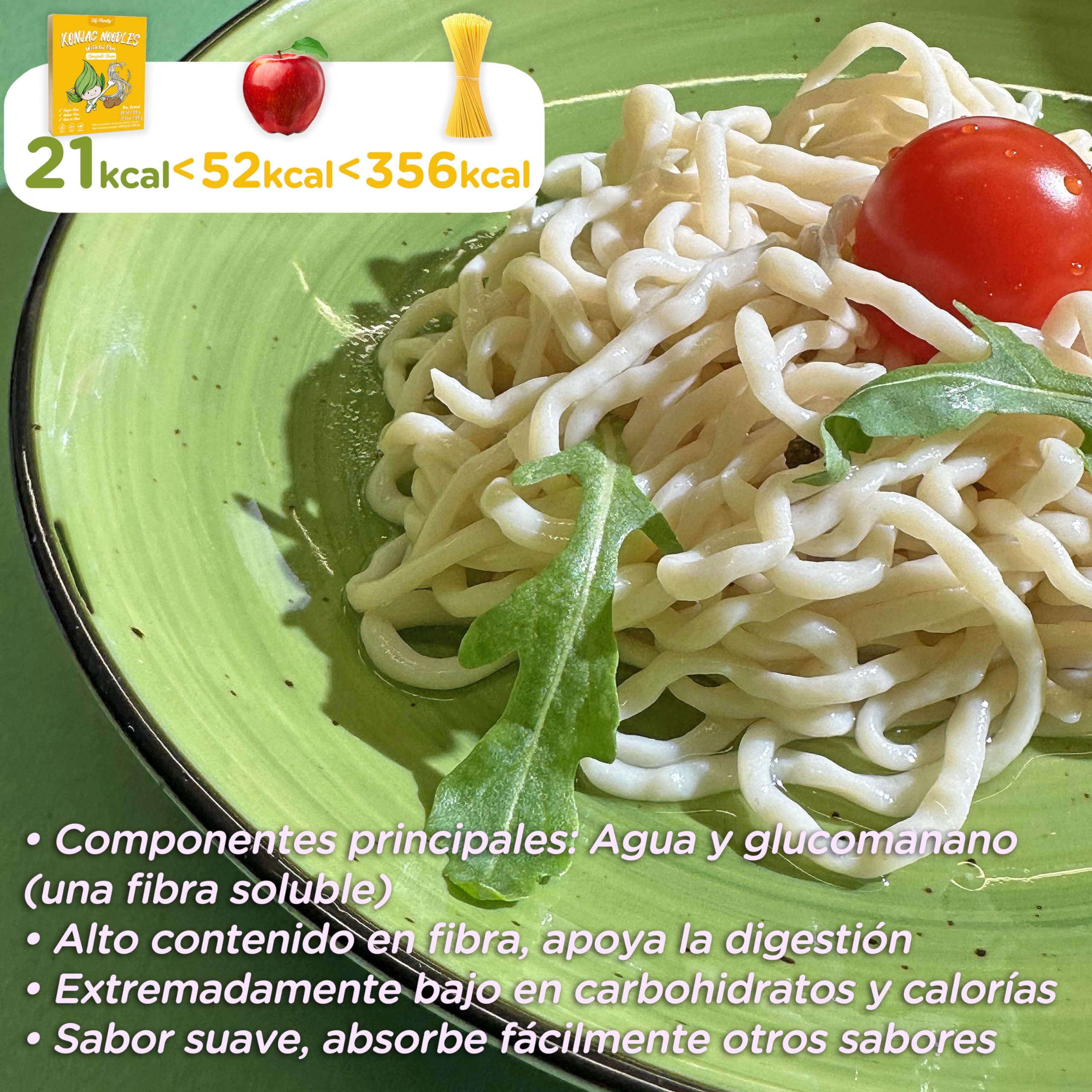 Elf-family Premium Pasta Konjac Keto de Tailandia Bajo en calorías Bajo en carbohidratos Vegano Sin gluten Fideos Konjac Noodles Shirataki Sin azúcar Mixto 240 g x6 cajas