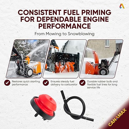 Miniatura 7 de CANAMAX 570682A 951-10639A Primer Bulb with Fuel Line - Compatible with Craftsman MTD Tecumseh Cub Cadet Troy Bilt Yard Machine Snow Blower