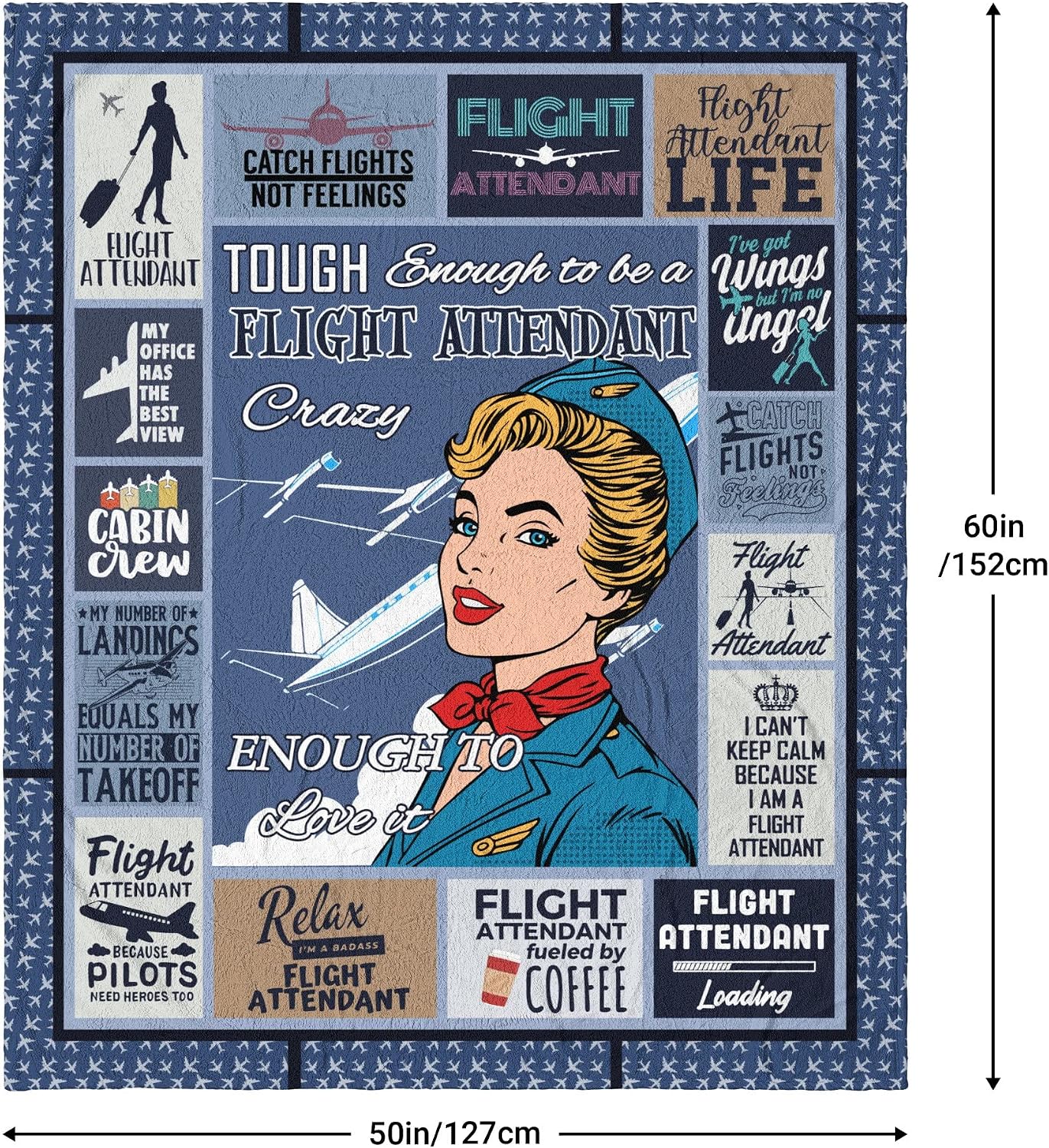 Flight Attendant Gifts, Gifts for Flight Attendants Blanket 60"x50", Essentials Accessories, Birthday Gifts for Stewardess, Aviation Gifts for Women, Aviation School Blankets image 3