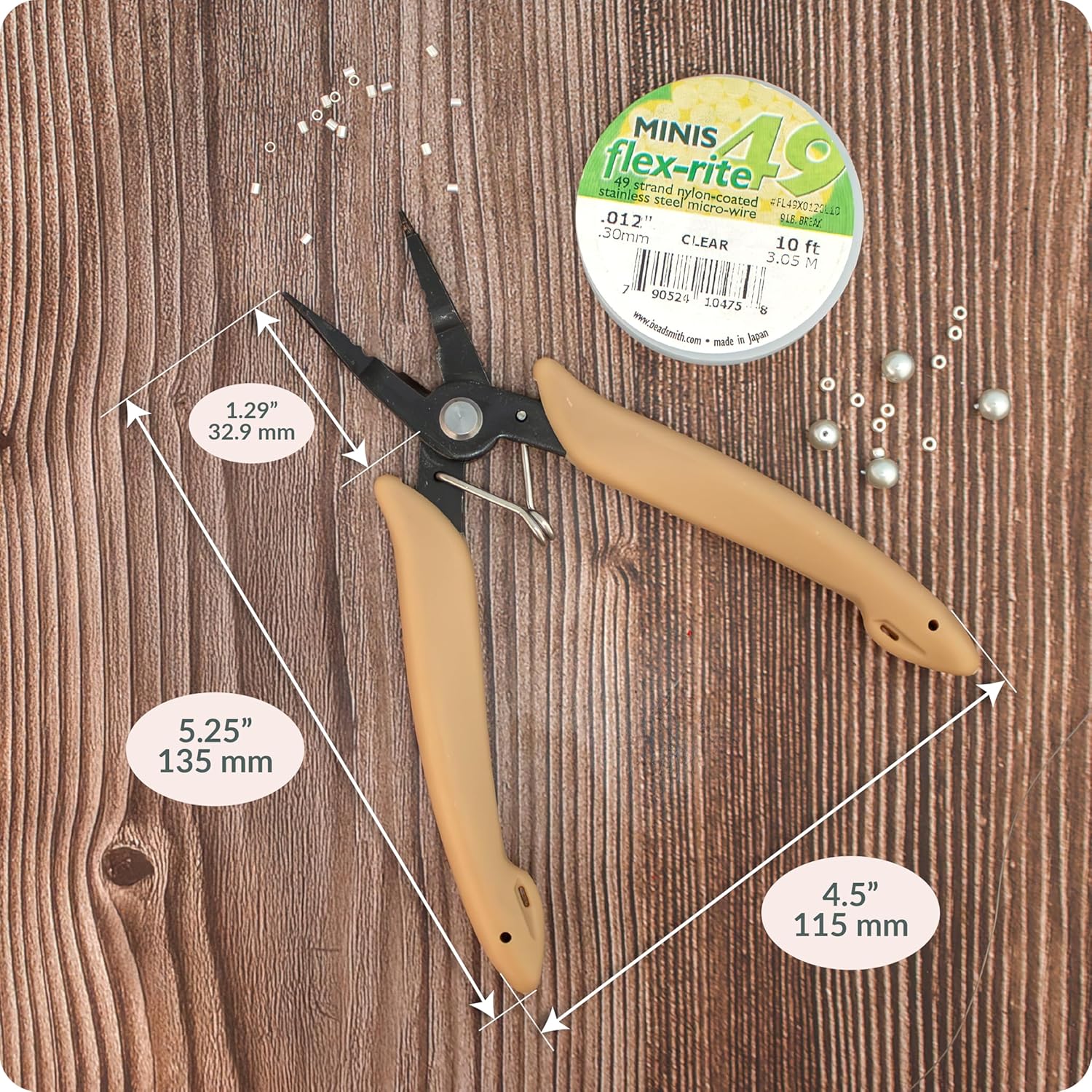 The Beadsmith Beader's All-in-One Pliers – Multifunctional Jewelry Making Tool, 5.25 Inches, w/Round Nose, Chain Nose, Crimper & Flex-Wire Cutter, Patent Pending - Image 4