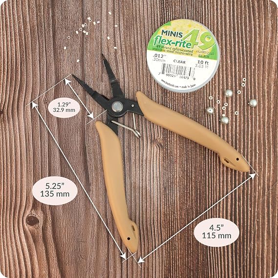 The Beadsmith Beader's All-in-One Pliers Multifunctional Jewelry Making Tool, 5.25 Inches, w/Round Nose, Chain Nose, Crimper & Flex-Wire Cutter, Patent Pending