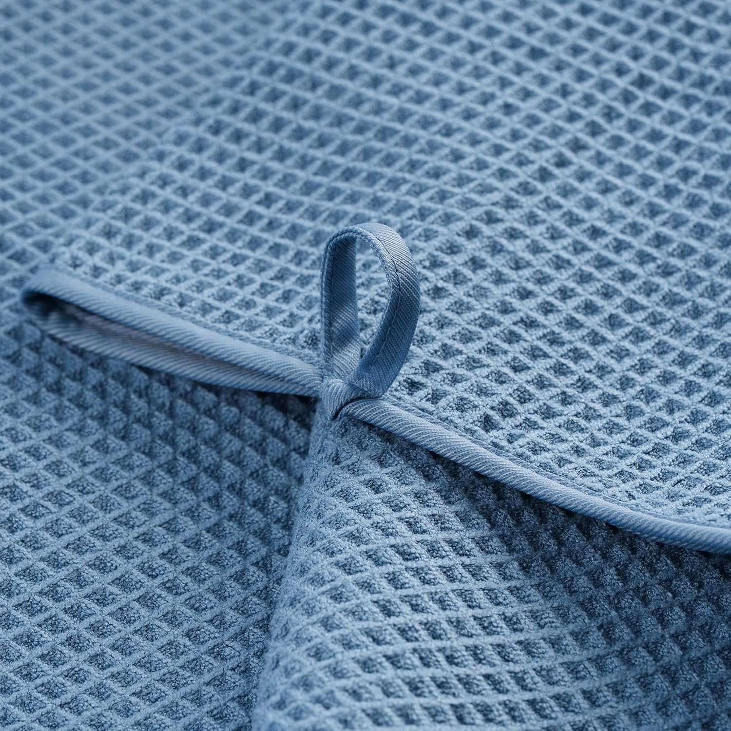 MICROFI Microfiber Waffle Bath Sheet, Quick Dry, Lint Free, 40 x 80 inches (101.6 x 203.2 cm), 1 Count, 430 GSM (Blue)