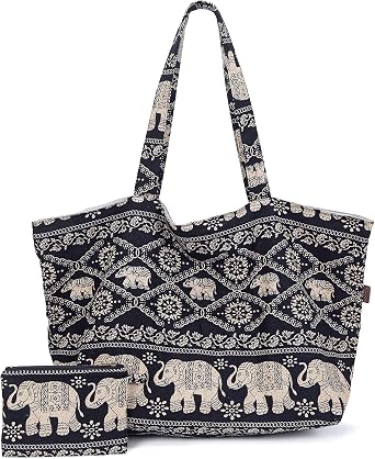 OPQRSTU Women Hippie Tote Hand Bag Large Capacity Bohemian Bag Portable Tourist Shoulder Bags