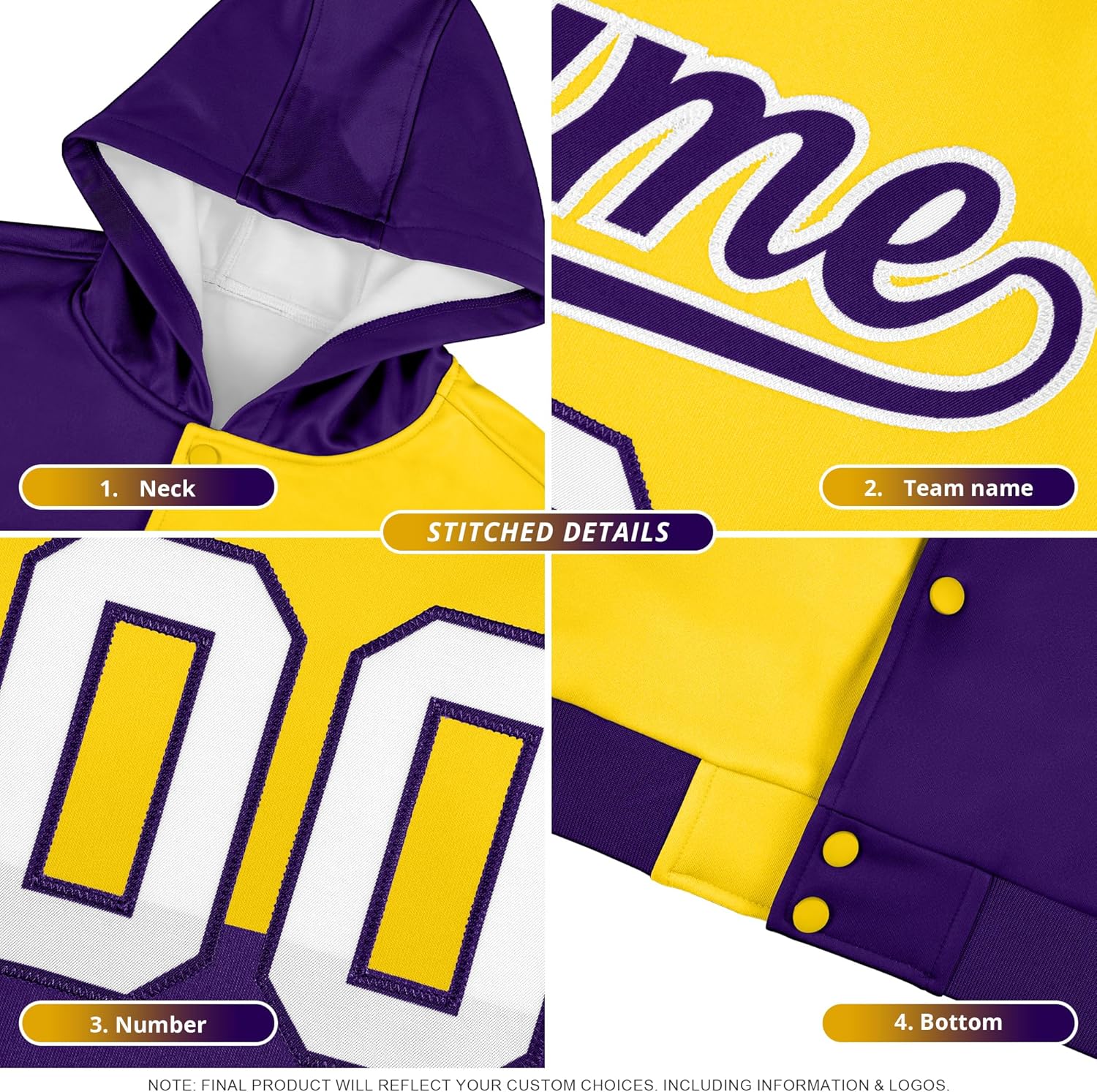 KXK Custom Varsity Jacket - Personalized with Stitched Name & Number -Gradient Zipper Jackets for Men Women Youth