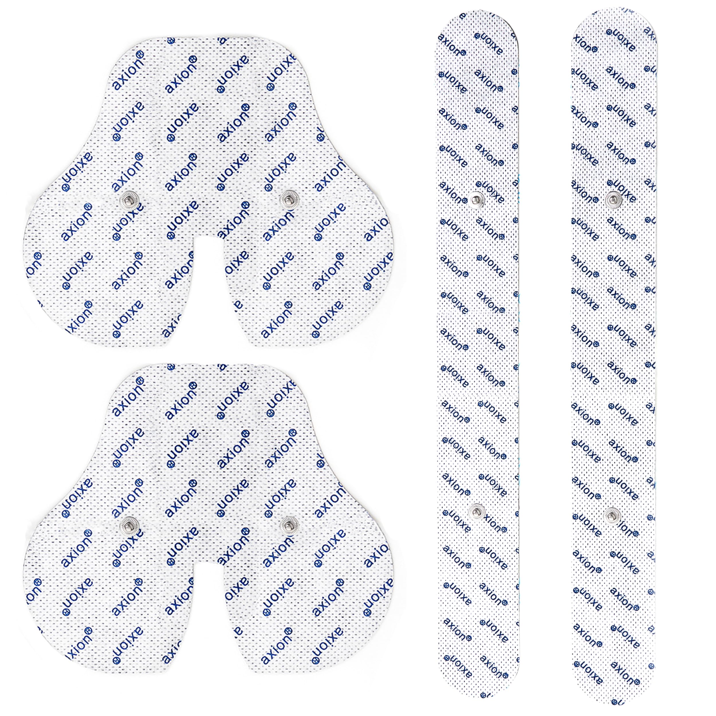 Set electrodes compatible to SANITAS & BEURER - 4 back TENS & EMS pads for electrostimulation machines - 3.5mm button brand quality