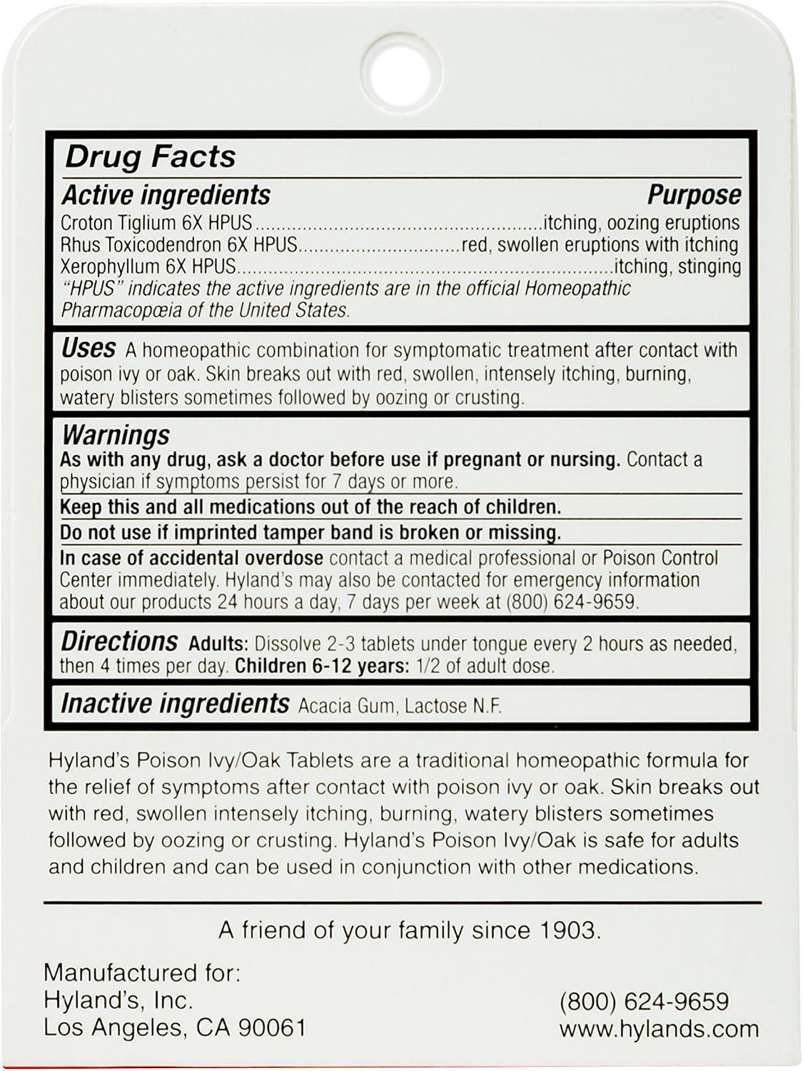 Hyland’s Poison Ivy Oak - 50 Tablets
