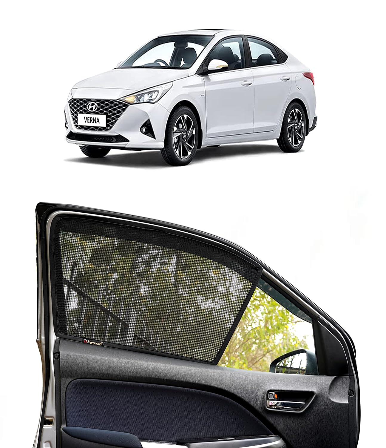 Dvigorous Premium Window Sun Shades for Hyundai VernaIV Set