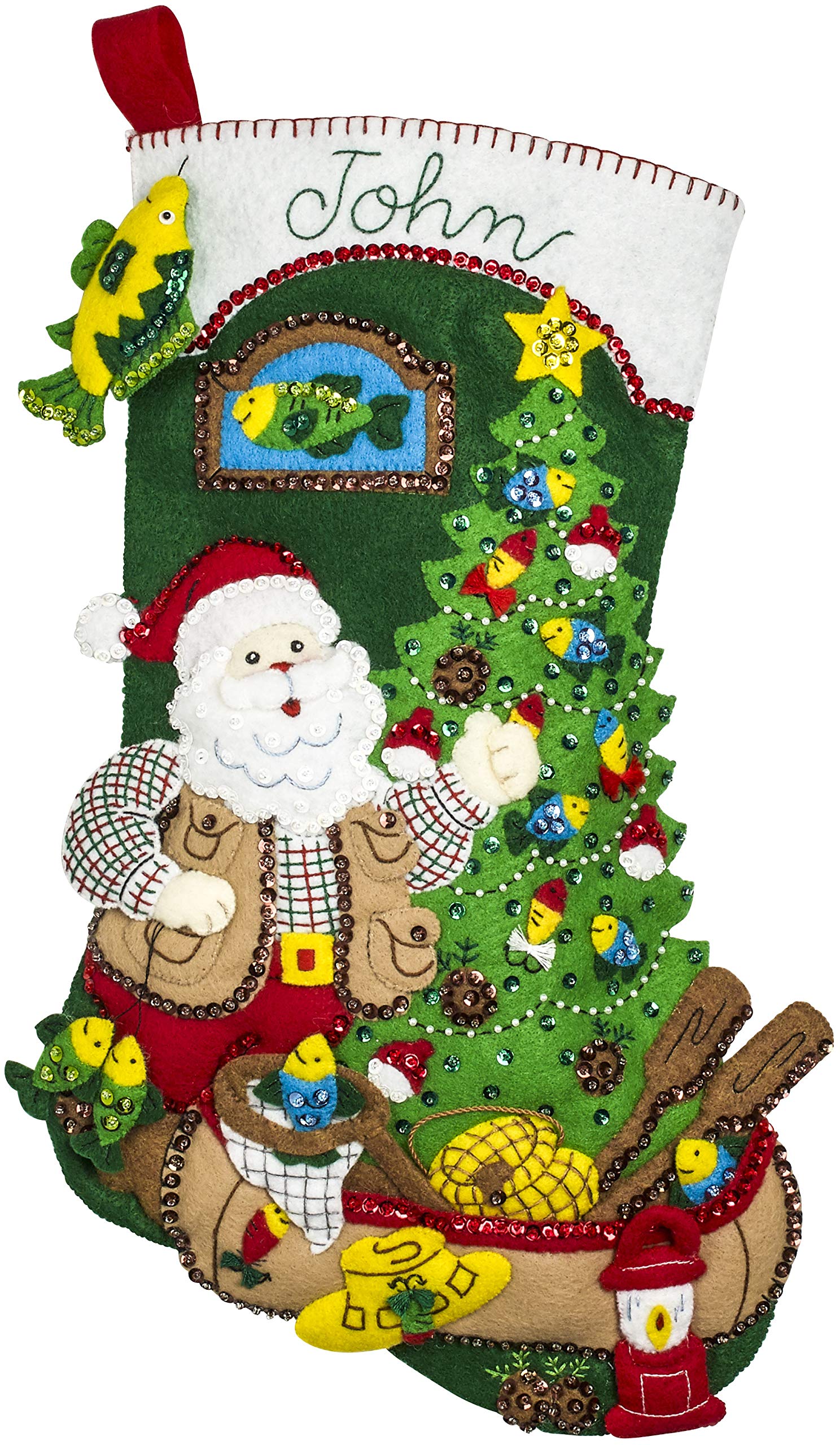 FELT STOCKING KIT LODGE SANT