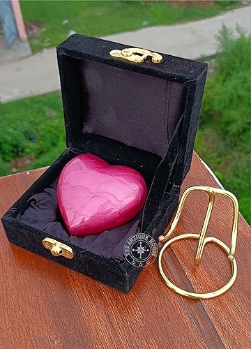 Miniatura 3 de Urna rosa de recuerdo mini urna de cremación de corazón con caja negra premium y soporte de latón, para tu ser querido, cenizas humanas y urna de