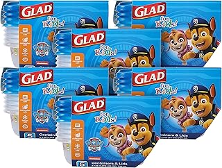 Glad for Kids Paw Patrol GladWare Medium Lunch Square Food Storage Containers with Lids | 25 oz Kids Food Containers with ...