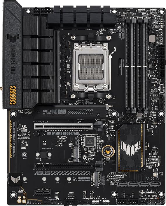 ASUS TUF Gaming B650-E WIFI AMD B650 AM5 DDR5 8000 DP HDMI 3x M2 USB3.2 WiFi 6E + BT AURA RGB 2.5Gbit LAN ATX TUF PROTECTION, Q-Design, Armory Crate, Motherboard