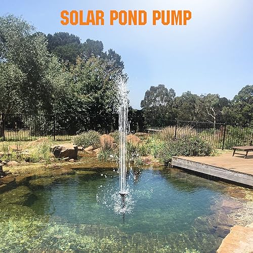 Miniatura 9 de Fuente de bomba de agua solar, bomba de agua solar de 20 W para exteriores, flujo de 320 GPH sumergible ajustable con energía solar, longitud de