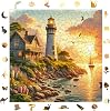 Ahşap Puzzle Yetişkin - Deniz Fenerinde Gün Batımı - 353 Parça, 29 x 29 cm - Yapıştırıcı Folyo Dahil - Benzersiz Şekilli Parçalar & Özel Figürler - S1-29