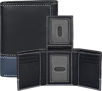 Real Leather Mens Trifold Wallet - RFID Slim Minimalist Front Pocket Gift | Handmade Wallet, Premium Cowhide Full Grain Leather, Gift For Men, Slim Fit, Daily Use