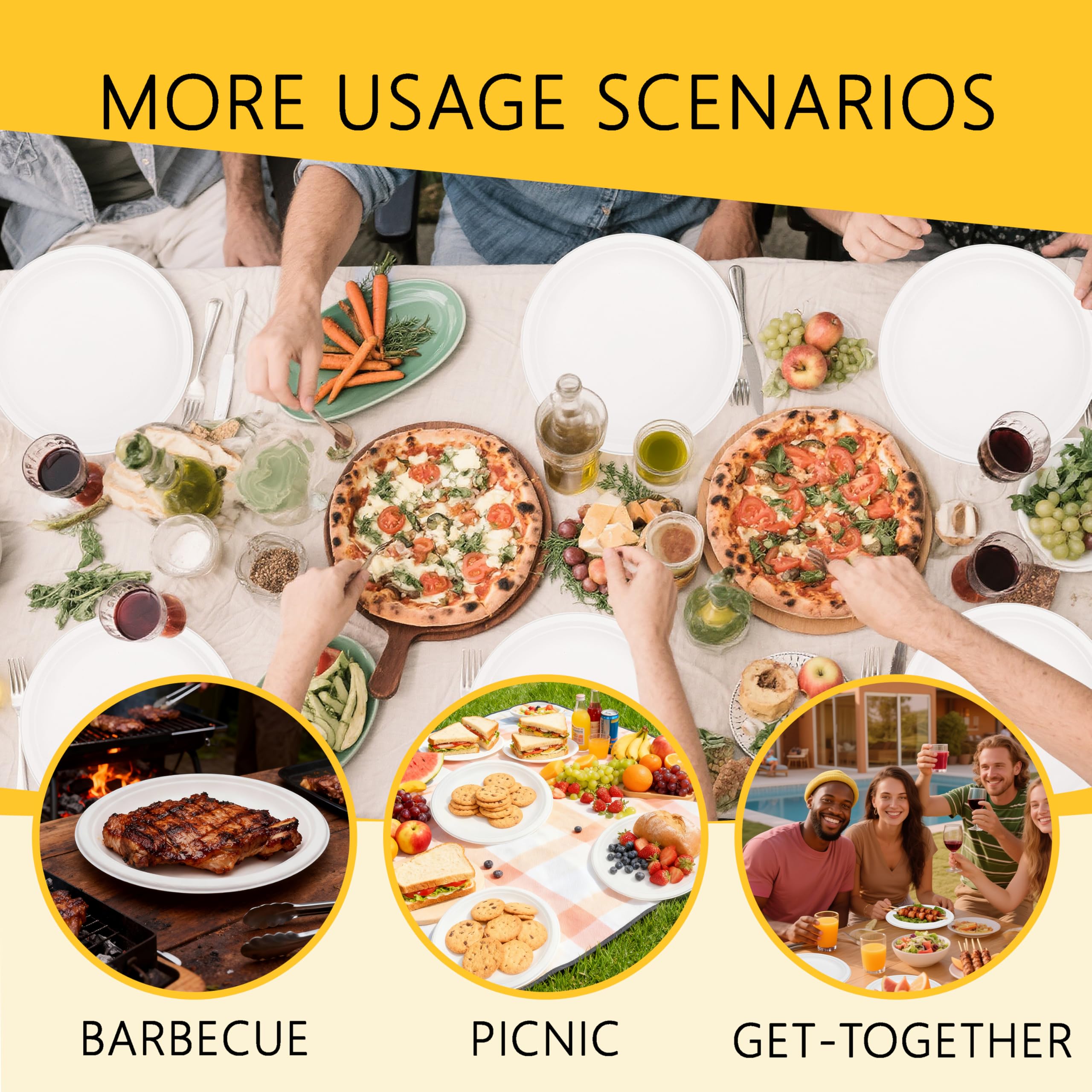 Compostable Paper Plates - 125 Pack -3
