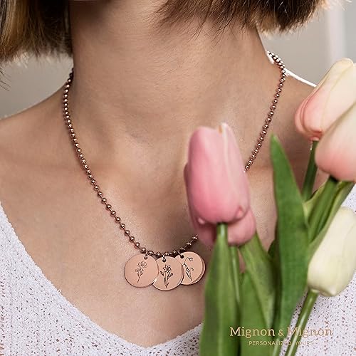 Miniatura 8 de Personalized Birth Flower Necklace for Women Jewelry for Mom Summer Handmade Beaded Ball Chain Accessory Best Friend Birthday Gift for Her Birth