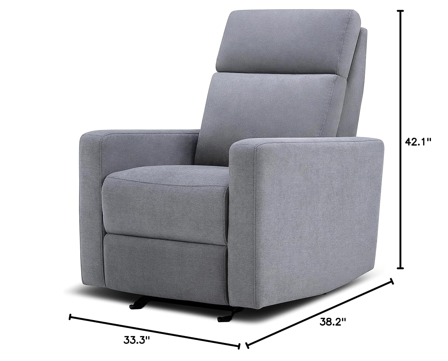 Nurture& The Glider Premium Power Recliner Nursery Glider Chair with Adjustable Head Support | Designed with a Thoughtful Combination of Function and Comfort | Built-in USB Charger (Gray)
