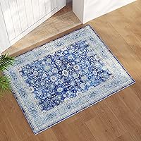Vista 18 de Rugcomf Alfombra de pasillo de 2' 6'' x 8' lavable, alfombra boho suave, antideslizante, de lana sintética, alfombra vintage para cocina, entrada