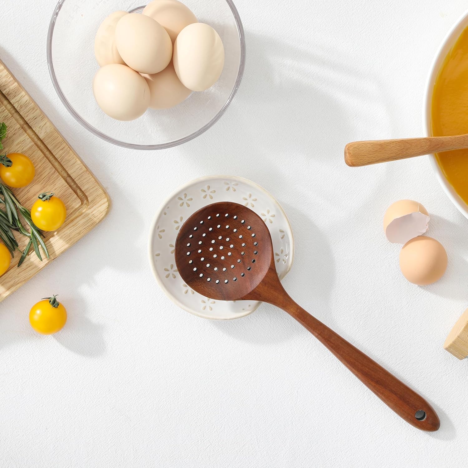 MALACASA Ceramic Spoon Rest for Stove Top, French Onion Soup Bowls with Handles