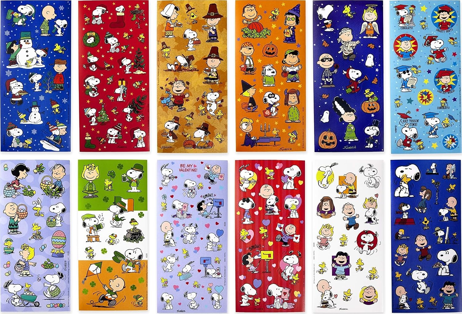 Hallmark Peanuts Stickers, 237 Count (Snoopy, Halloween, Christmas, Easter)