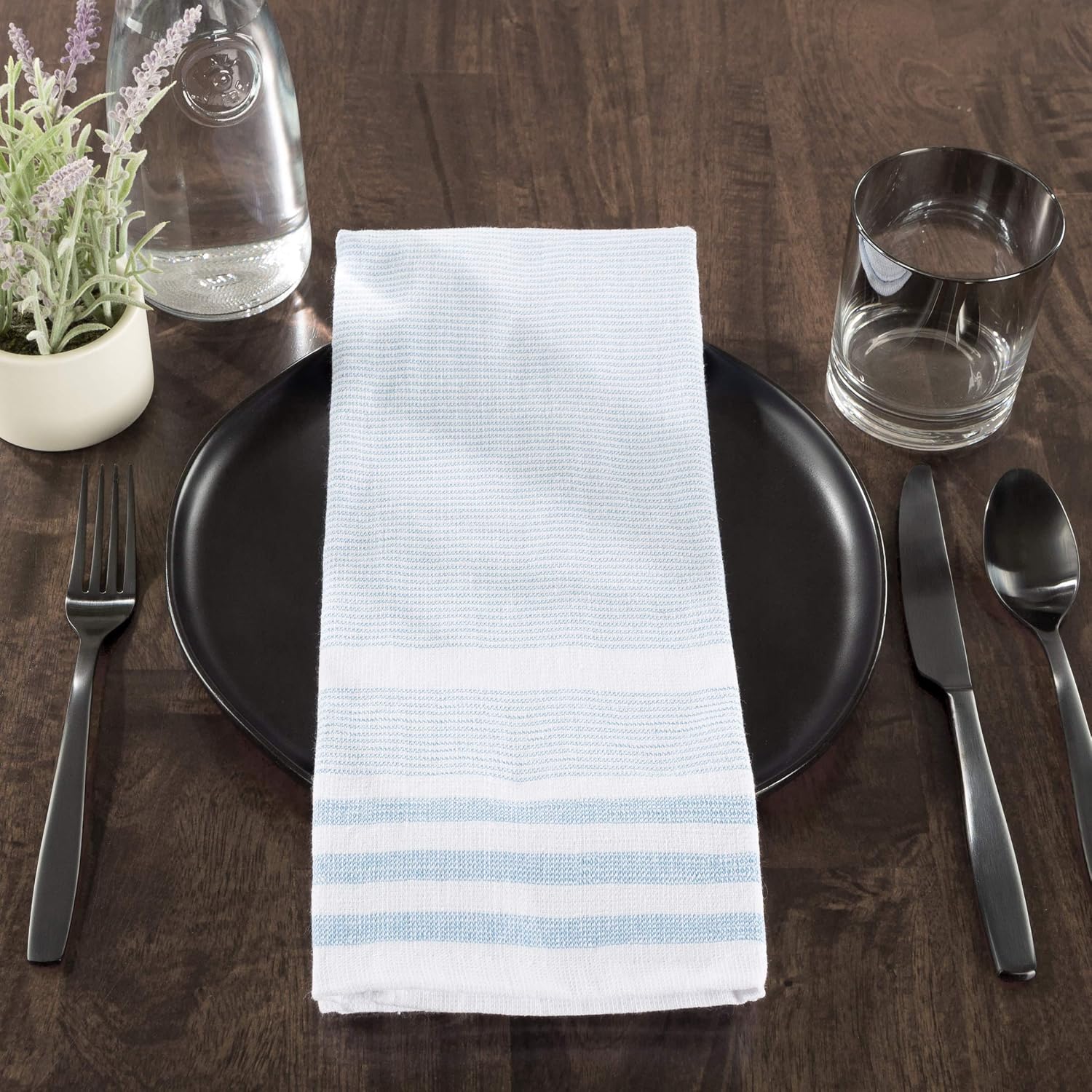 Lavish Home Kitchen Towels- Set of 8-16"x28", Multiple