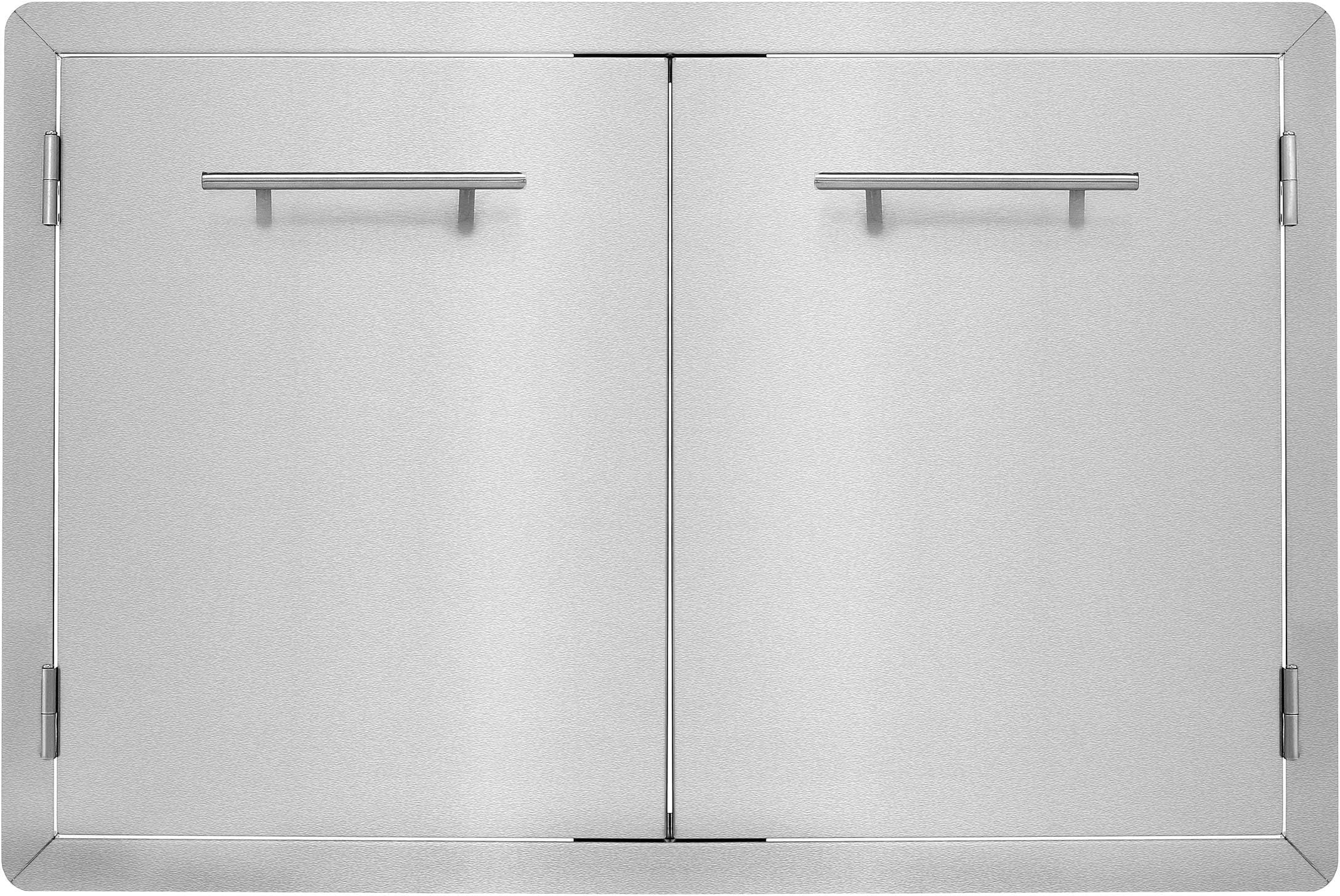 AdirHome 33" Stainless Steel Grill Double Access Double-Face Door With Towel Holder - Easy Install Heavy Duty Stainless Steel Rust Resistant Access Door with Chromium Plated Handle (Horizontal Handle)
