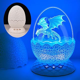Rechargeable Egg Night Light, 11 Color Timer Dragon Bedside Lamp | Cool Egg Light for Bedroom, Living Room, Cute Touch Dragon Night Light as Birthday Gifts for Boys, Girls, Kids, Men, Women