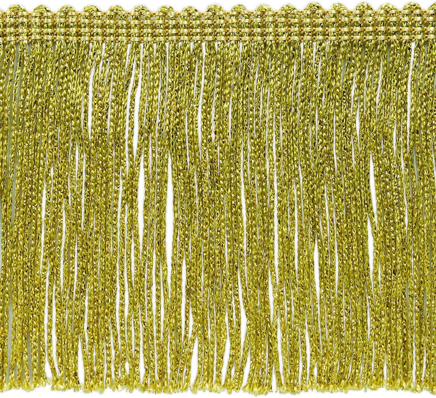 Trims By The Yard 4" Metallic Chainette Fringe Trim, Polyester-Made Decorative Fringe Trim, Versatile Fringes for Costumes, Uniforms, Home Decor, and Party Decorations, 20 Yards, Red