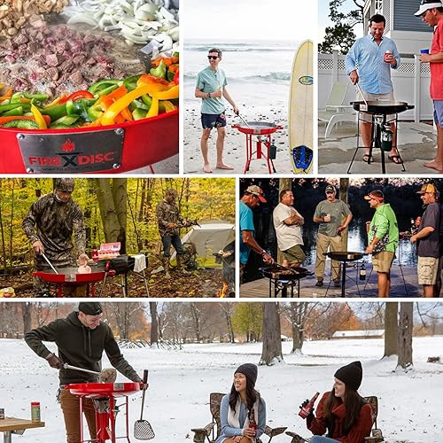 Miniatura 6 de The Original FIREDISC - Cocina de propano de 36 pulgadas de alto, estufa de propano de un solo quemador, quemador para exteriores con wok, quemador