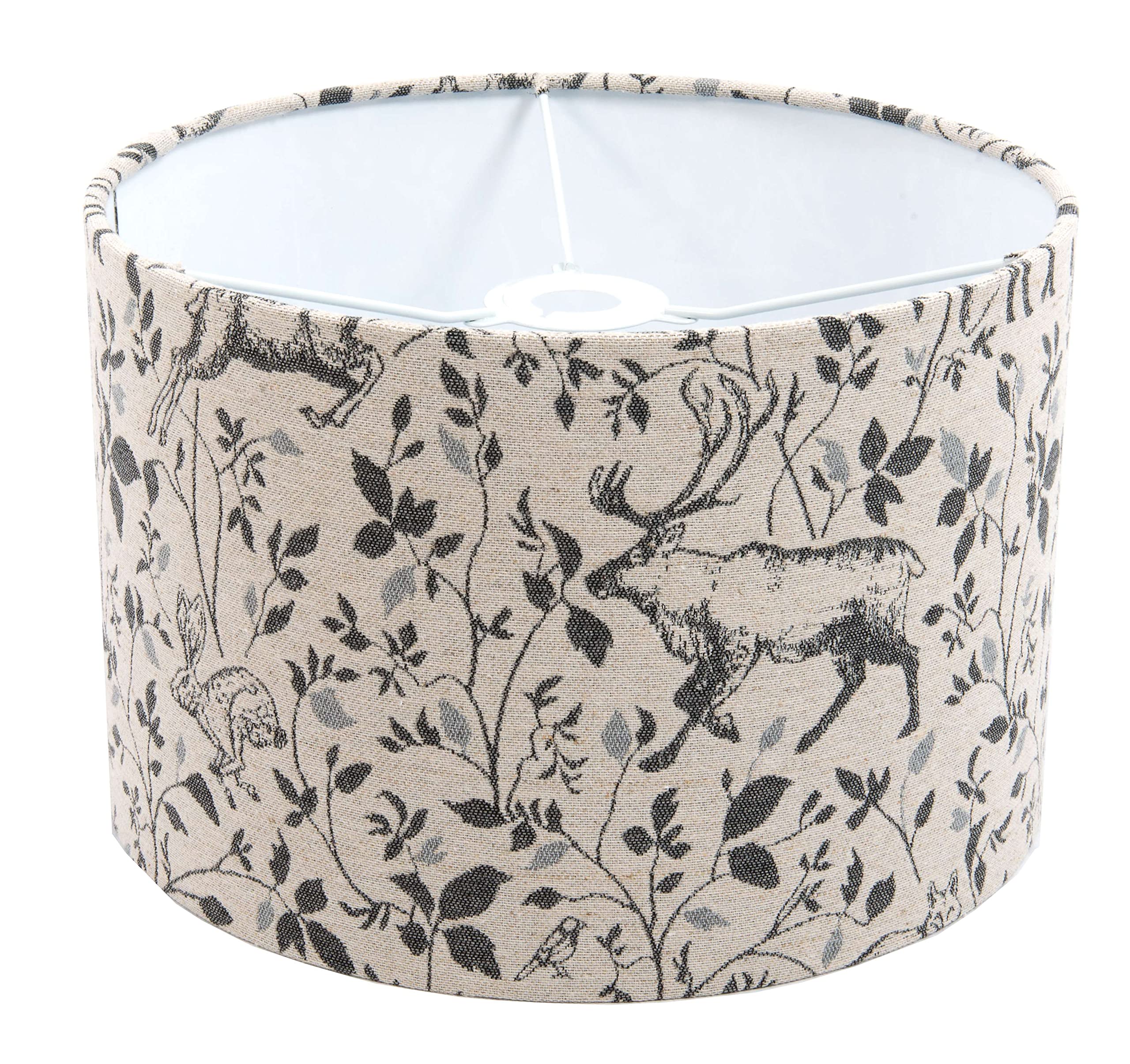 Kushade Light Woodland Deer Drum Lampshade Ceiling Only, Pendant Lampshade (Diameter 20Cm (8"))