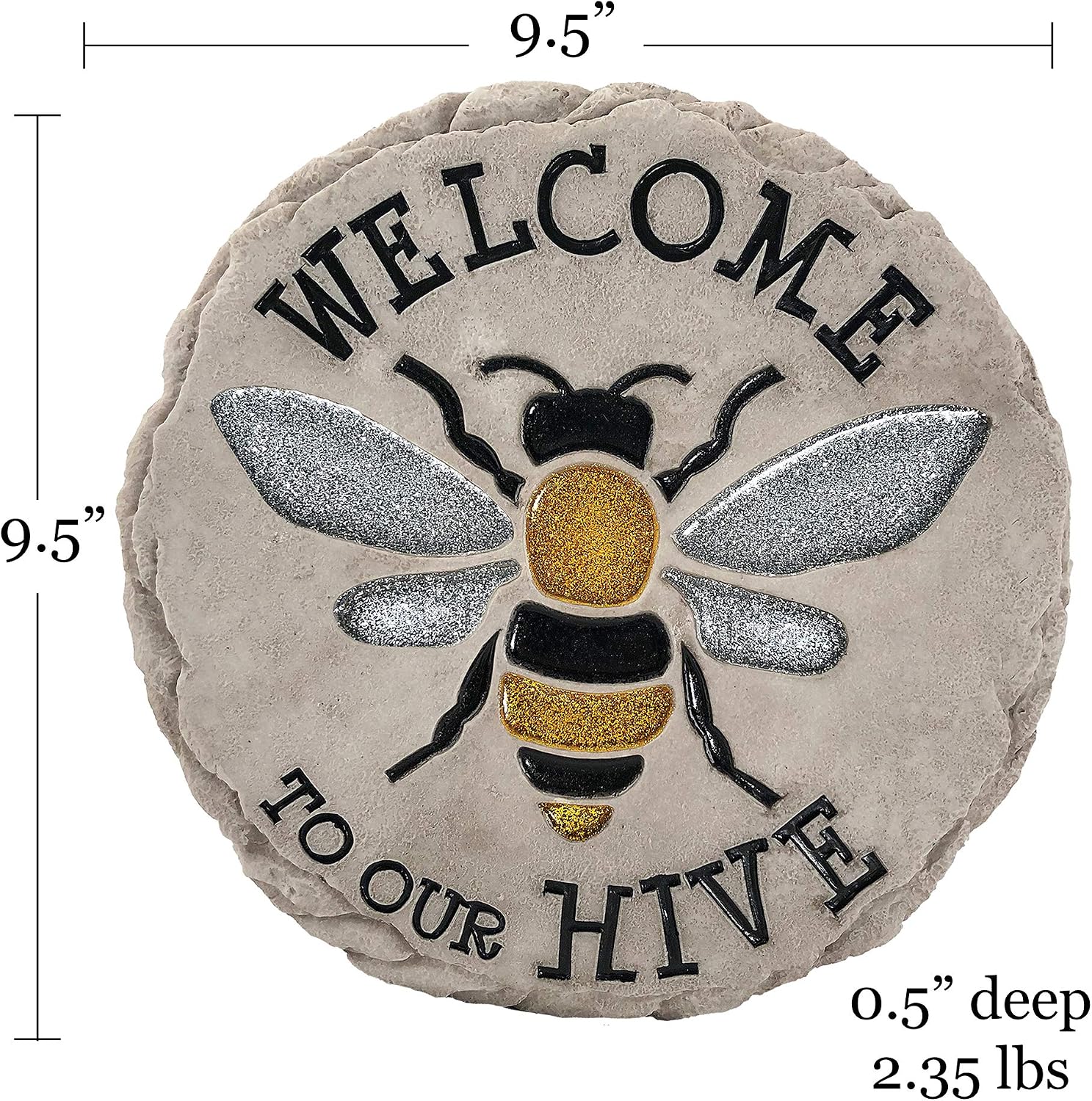 Spoontiques - Garden Décor -Welcome to Hive Stepping Stone - Decorative Stone for Garden