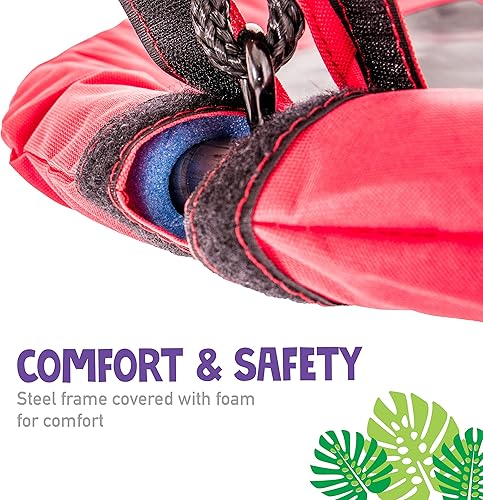 Miniatura 2 de Jack and June Columpio redondo rojo de 30 pulgadas de diámetro que soporta hasta 300 libras de swing