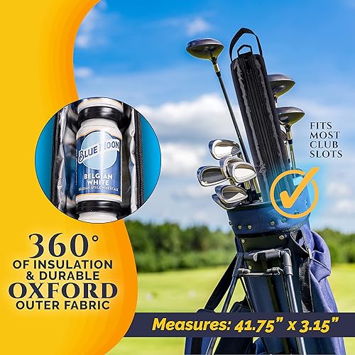 Miniatura 10 de Funda de golf súper grande para bolsa de golf con paquetes fríos reutilizables, bolsa enfriadora de golf para 9 latas, gran regalo de golf, bolsa de