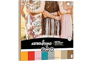 Astrodesigns Crafting Cardstock Papers 12x12 inches, Boho Collection