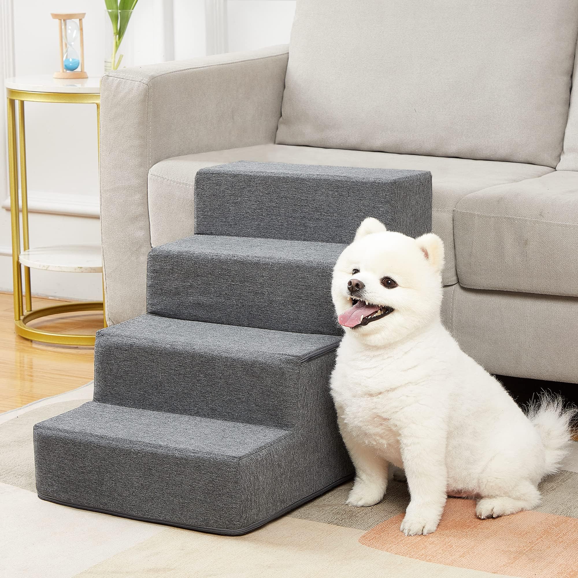 Badum Hundetreppe 40cm - 4-stufige Treppe Für Kleine Hunde & Katzen