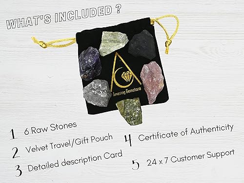 Miniatura 6 de Cristales para manifestación del sueño, juego de 6 cristales curativos de amatista, cuarzo ahumado, shungita, vesuvianita, serpentina y cuarzo rosa