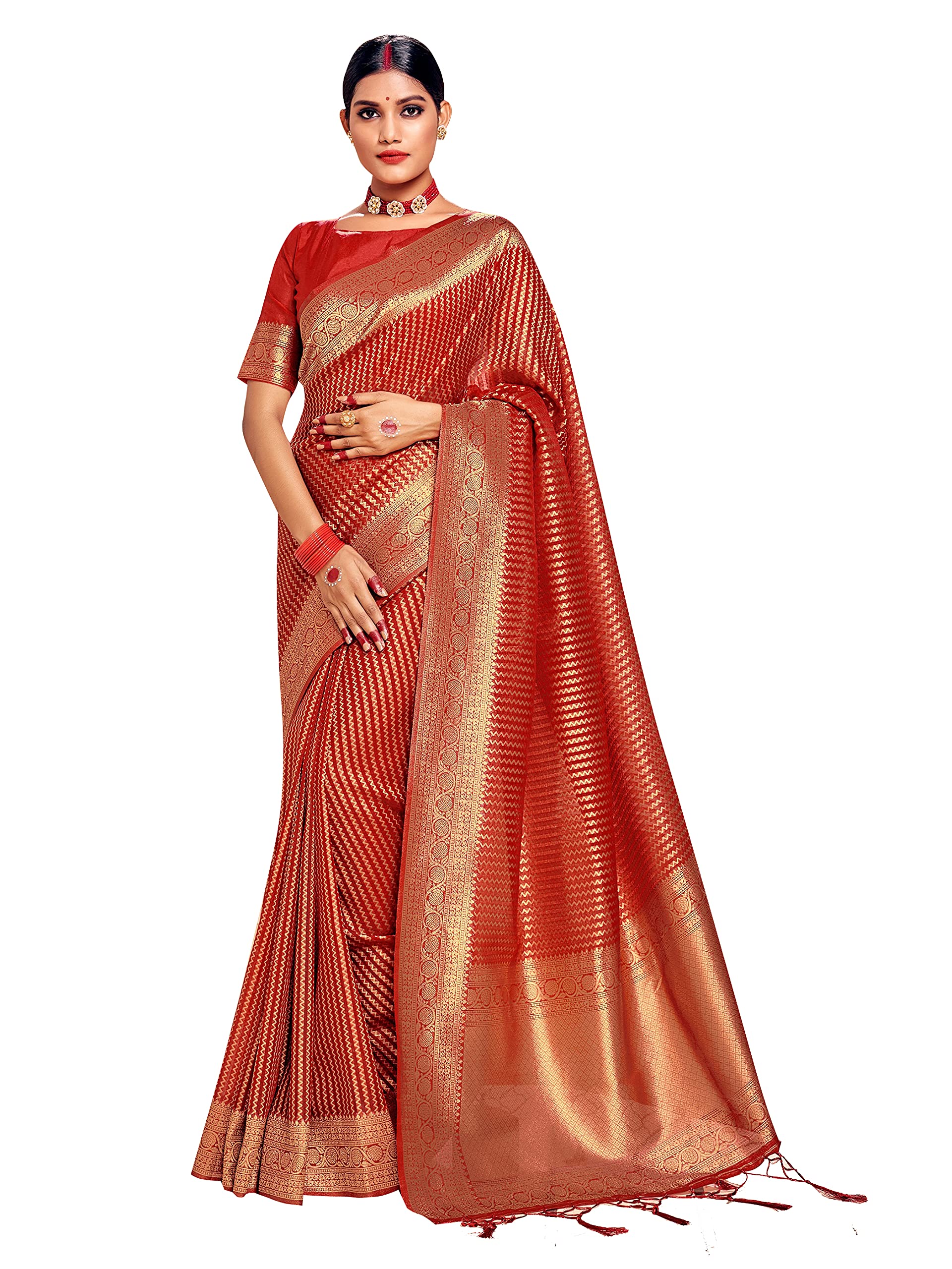 Elina fashion Sarees For Women Banarasi Art Silk Saree || Indian Wedding Woven Sari With Unstitched Blouse