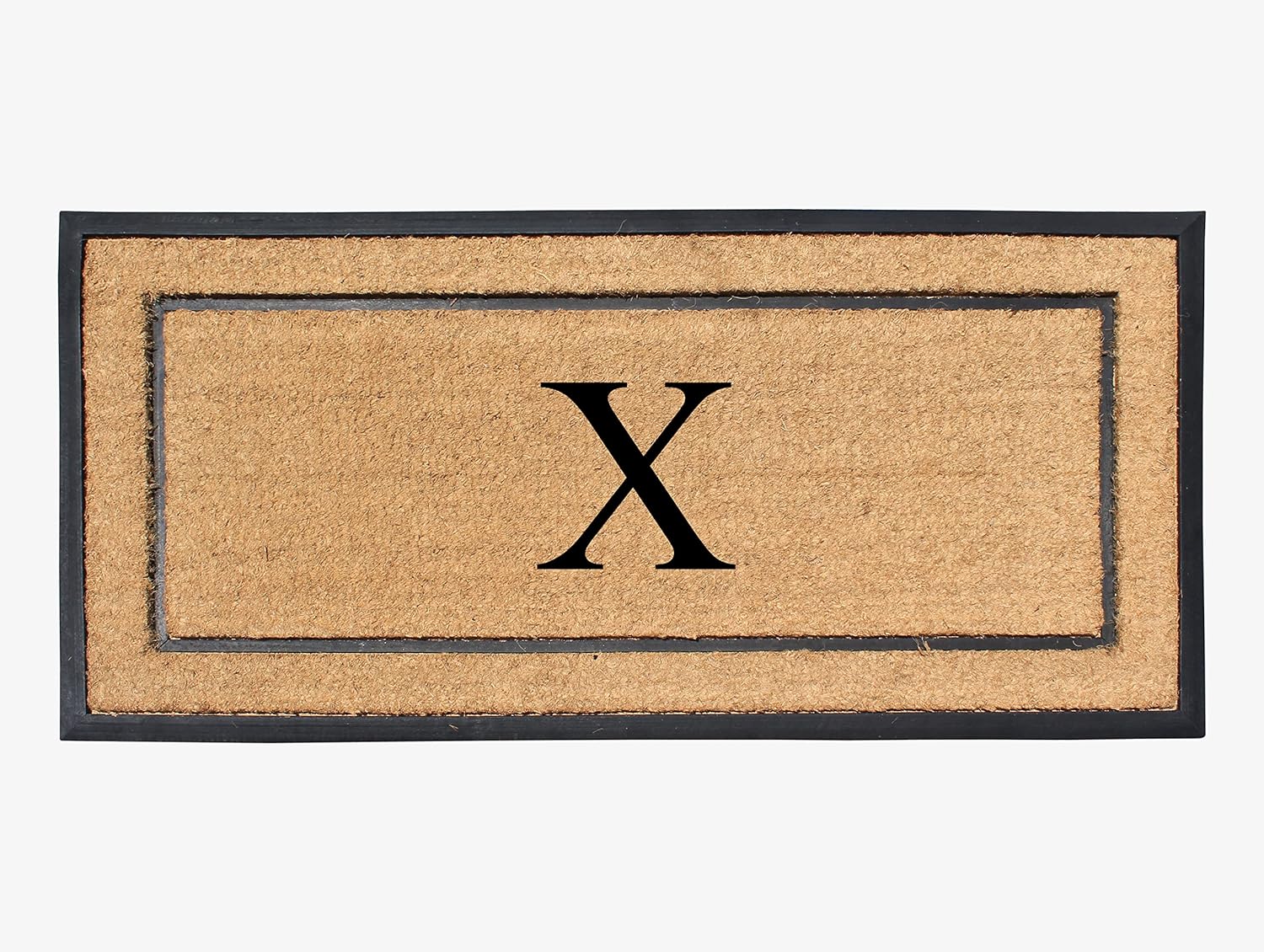 A1 HOME COLLECTIONS A1HC Natural Coir & Rubber Large Monogrammed Doormat, Thick Durable Entry Mats for Entrance Heavy Duty, Thin Profile, Long Lasting Front Door Mat - 24"x48"