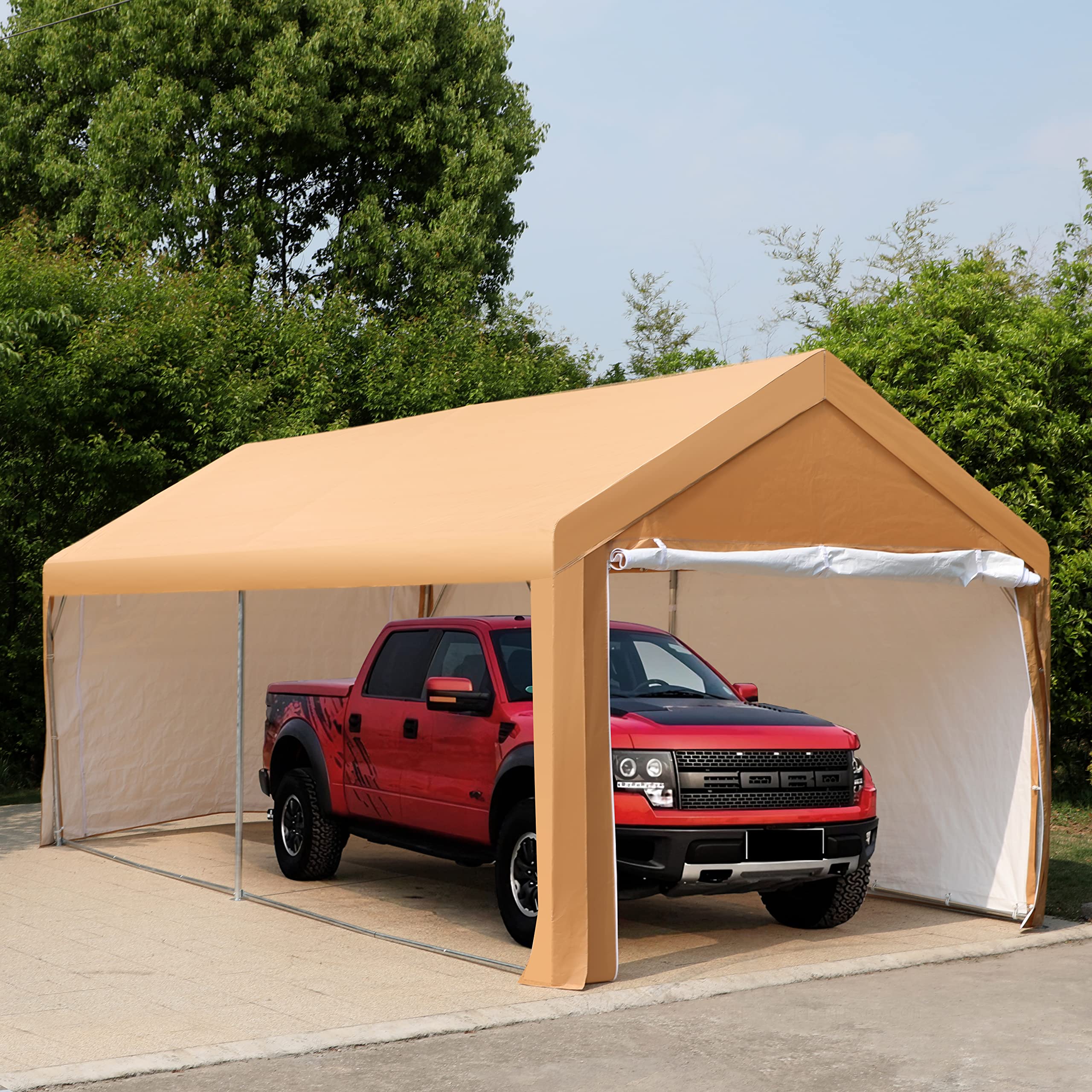 HERA'S HOUSECarport, 10 x 20ft Heavy Duty Portable Garage for Car Boat Truck, Outdoor Car Canopy Party Tent, All Weather Gazebo