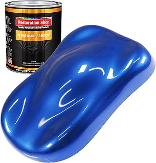 Restoration Shop - Daytona Blue Pearl Urethane Basecoat Auto Paint - Quart Paint Color Only - Professional High Gloss Automotive, Car, Truck Refinish Coating