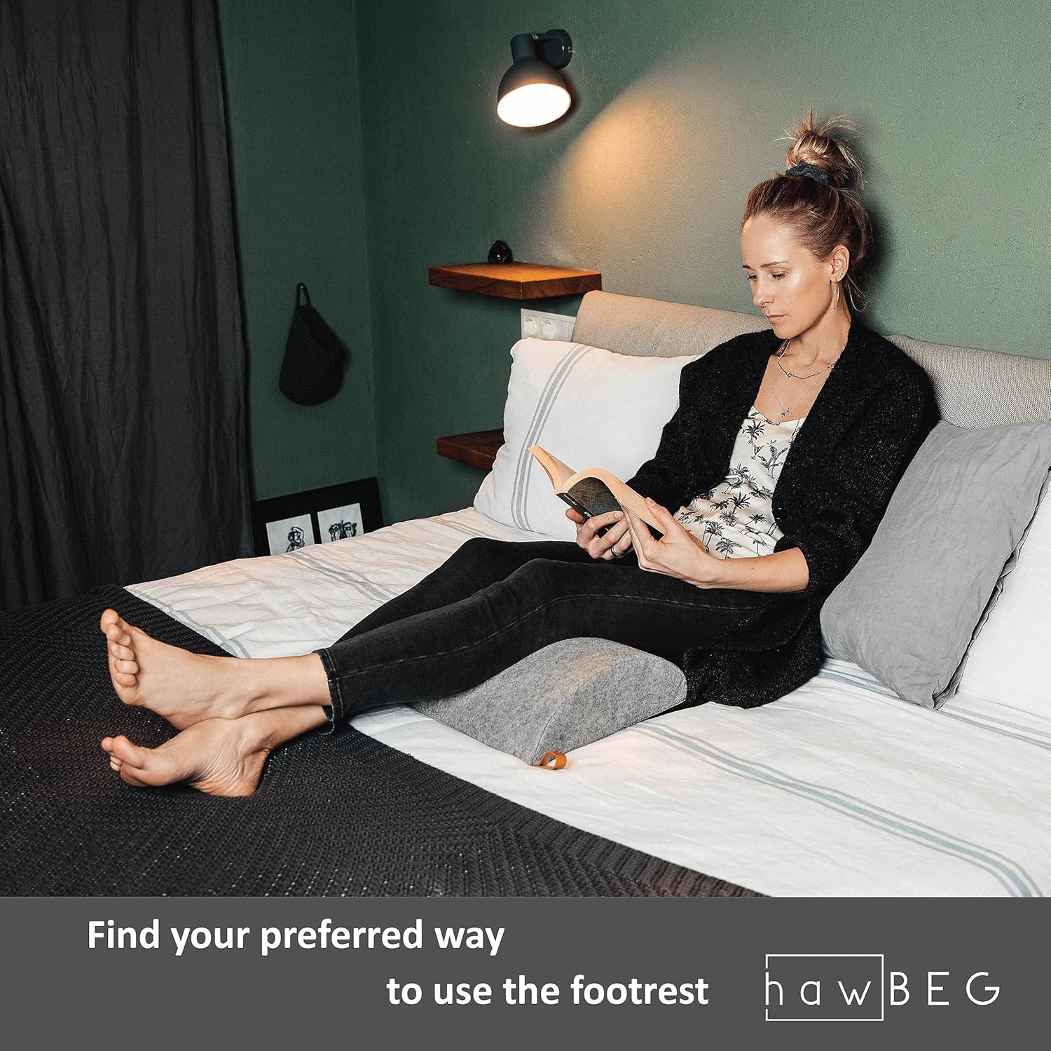 Multifunctional Under Desk Footrest - Essential Leg, Knee and Lumbar Support with Cushy Memory Foam and Non-Slip Bottom - Ideal Foot Stool for Desk at Work, Home Office, and Gaming Foot Rest - Gray : Office Products