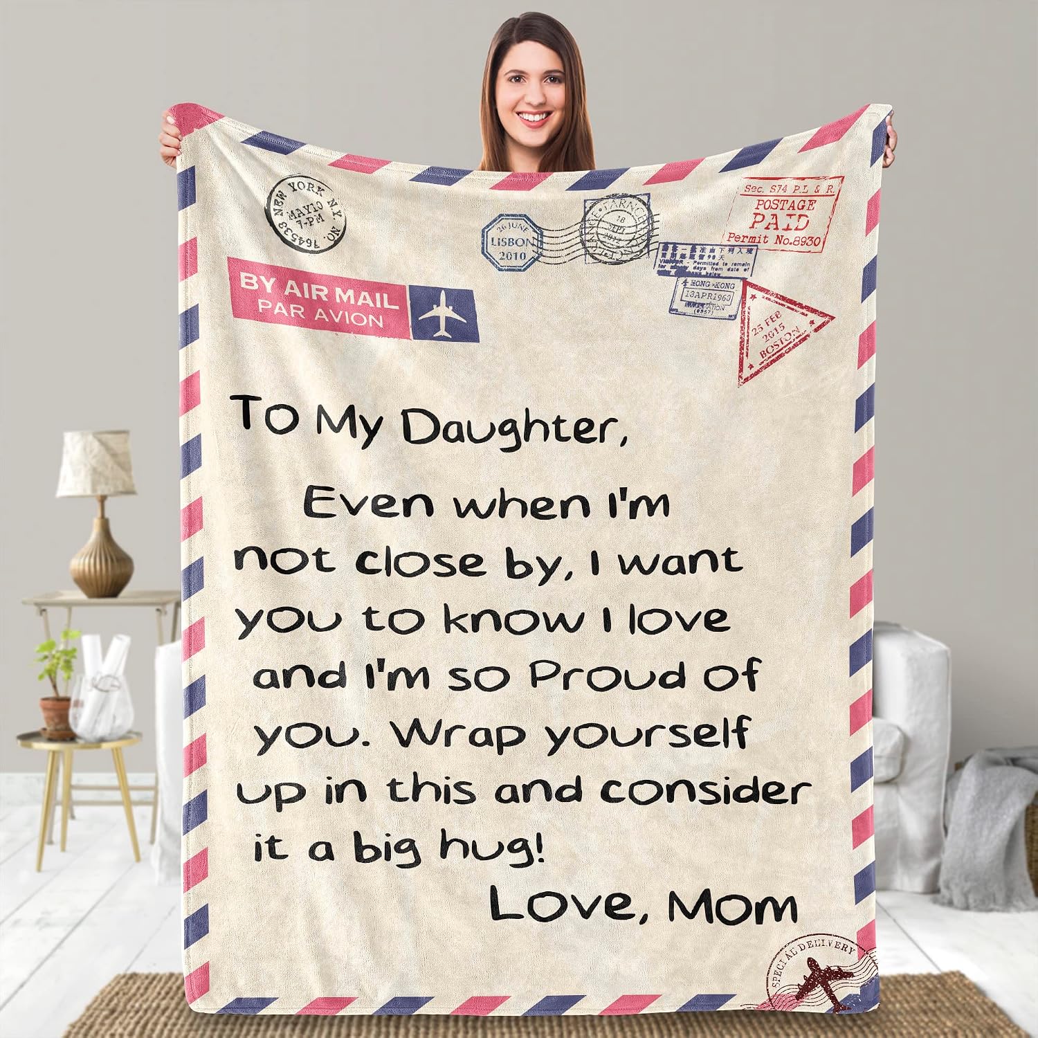 UFOORO Mother Day Daughter Gift from Mom-Daughter Gifts,Gifts for Daughter,Daughter School Supplies Blanket 55"X70"
