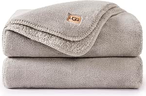 UGG Whitecap Soft Fleece Throw Blanket, 50 x 70 in, Seal Grey