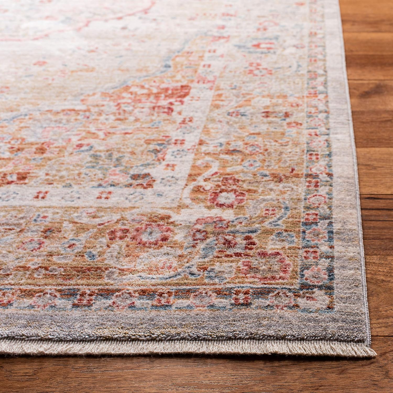 SAFAVIEH Kenitra Collection Runner Rug - 2'2" x 10', Grey & Light Blue, Vintage Oriental Distressed Design, Non-Shedding & Easy Care, Ideal for High Traffic Areas in Living Room, Bedroom (KRA676G)