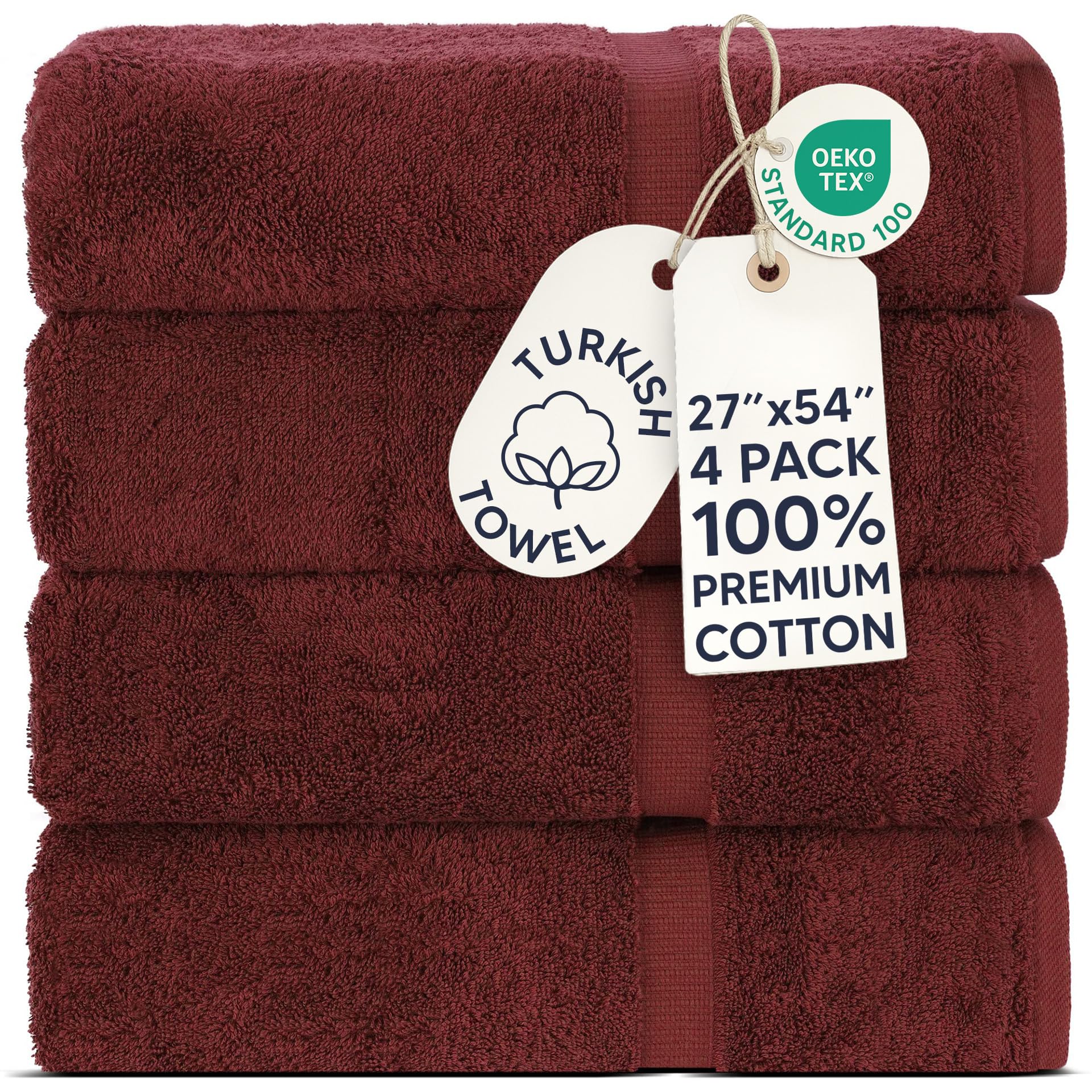 Chakir Turkish Cotton Bath Towels - 4 Pack -28