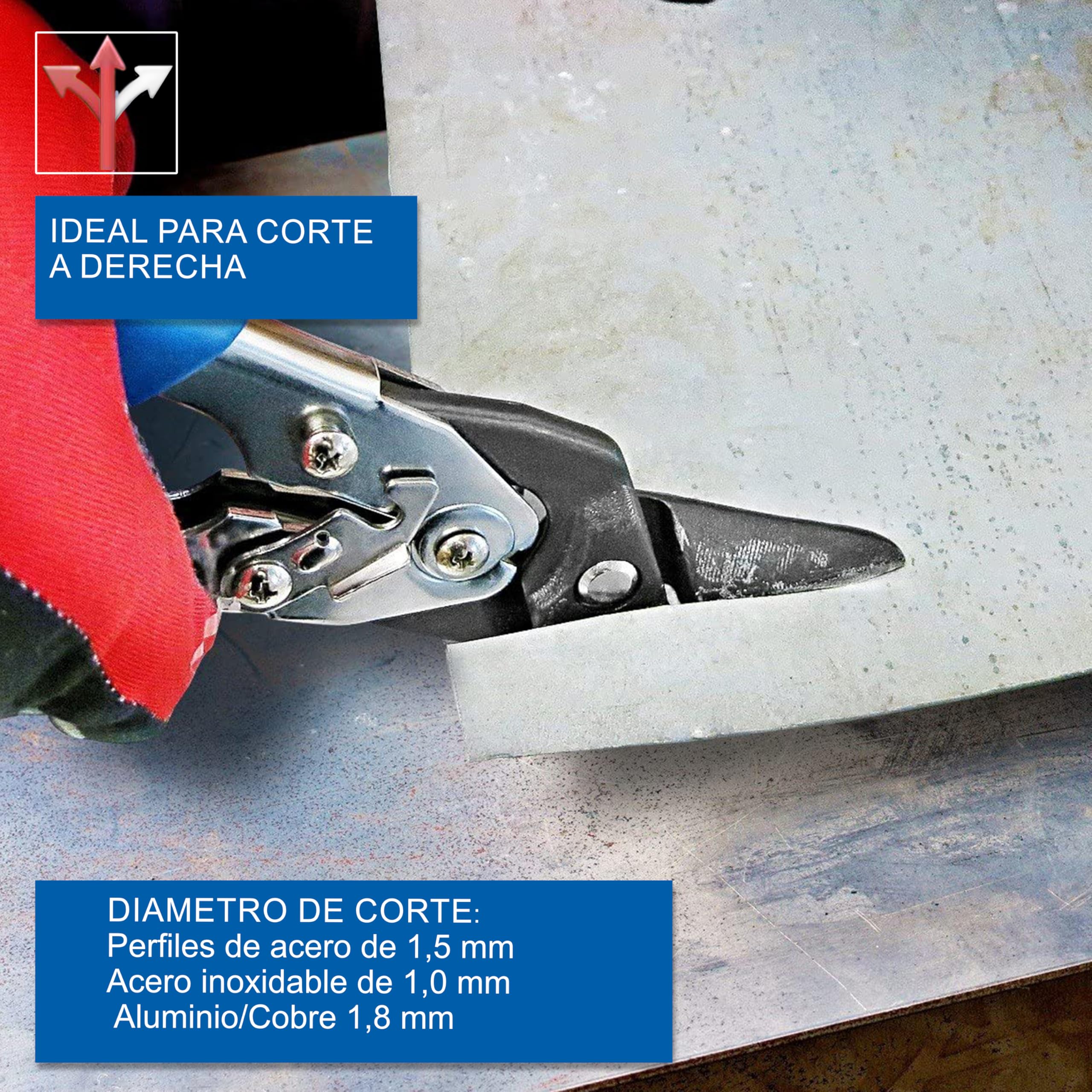 S&R Tijeras Cortachapas 260 mm - Tijera Pladur Corte a la Derecha para cortar Metal - Tijeras de Hojalatero