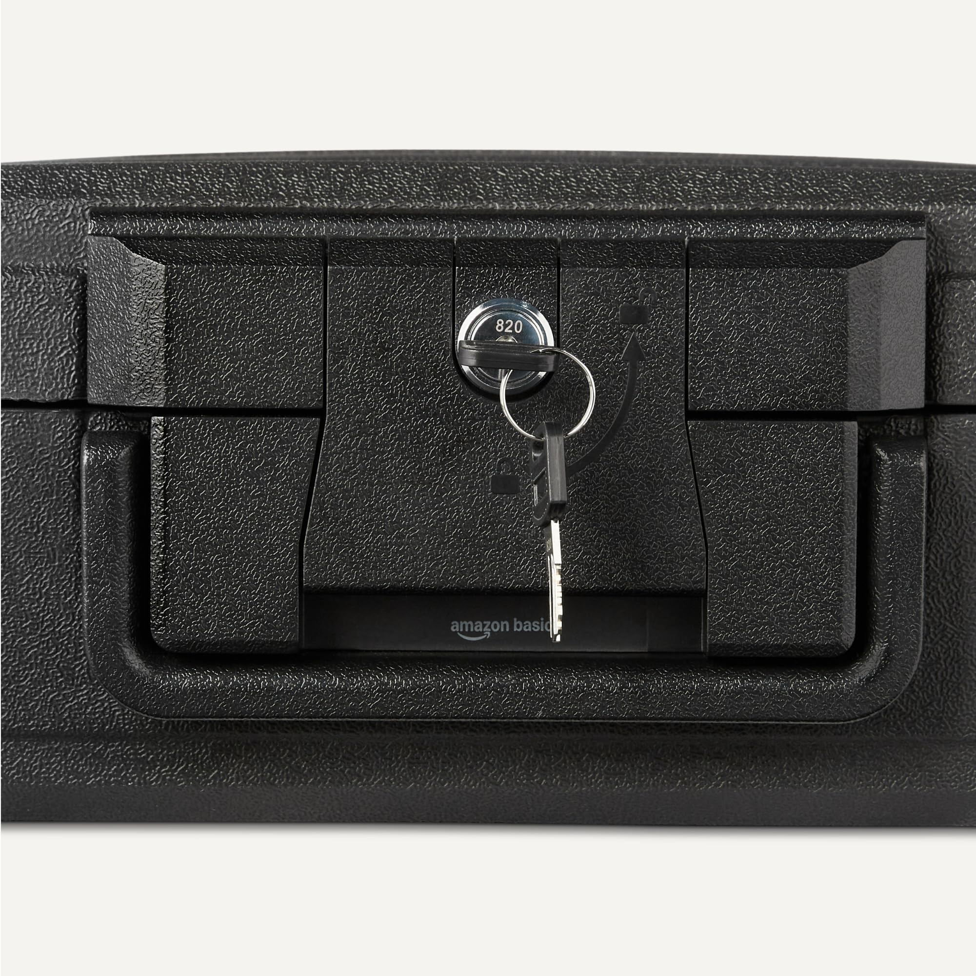 Amazon Basics Caja Fuerte para Documentos Ignífuga y Sumergible con Cerradura de Llave, Capacidad 6,2L, Certificada UL 72 Clase 350, Negra