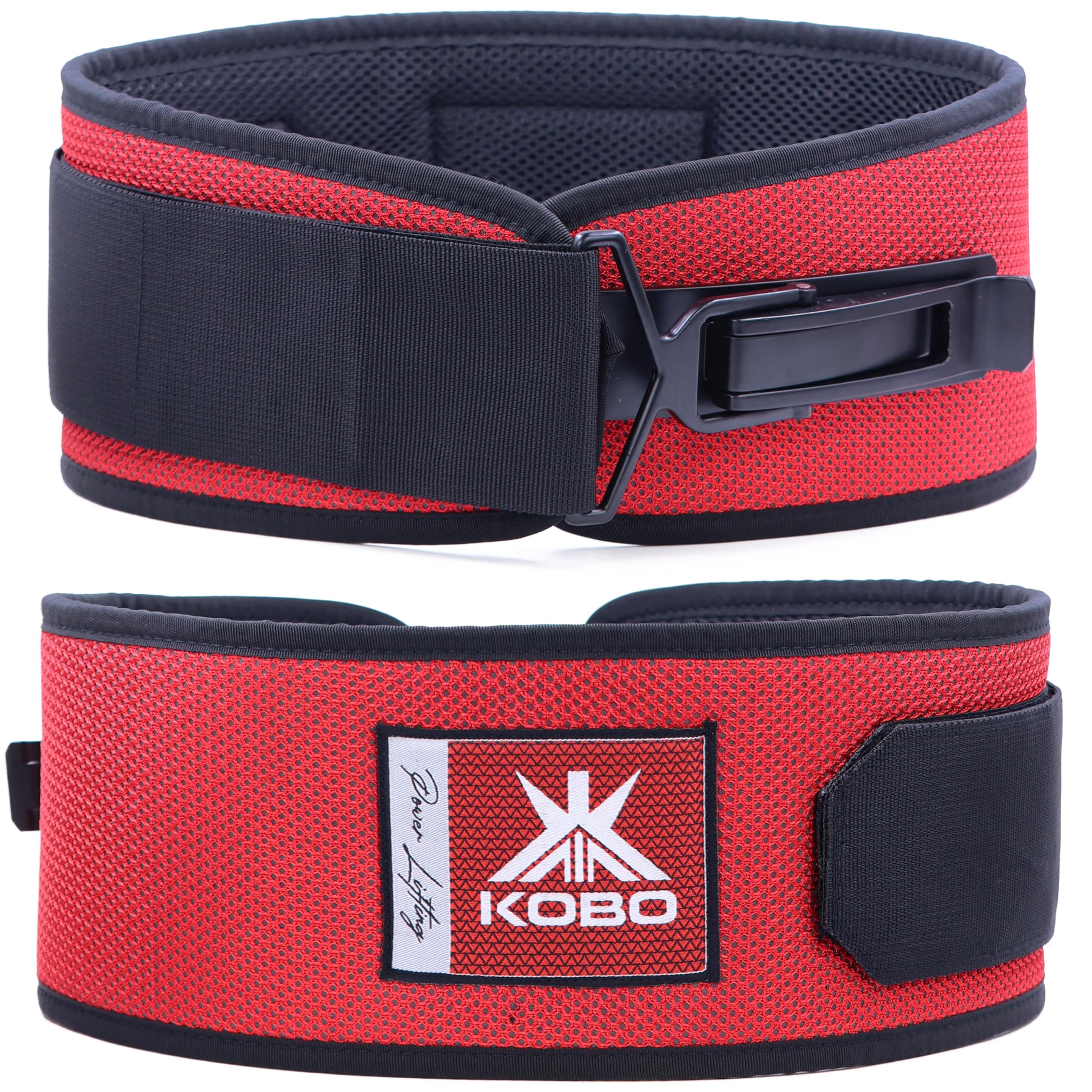 Kobo Flex Weave Lever Powerlifting Belt Bodybuilding Deadlift Squat Workout Strength Training for Men & Women-picture-44